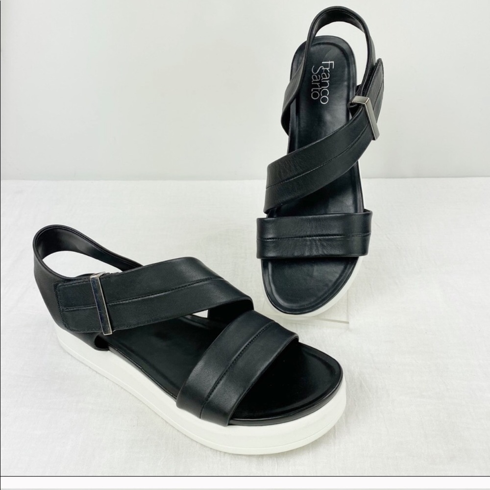Franco Sarto Kobe Black Platform Sandal Size 10